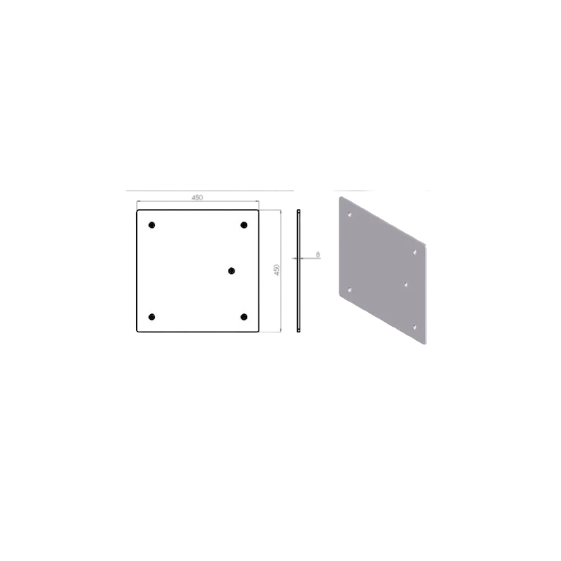 Location ASD - Embase Légère Carré EM259 / 2Kg + Demi Manchon professionnel