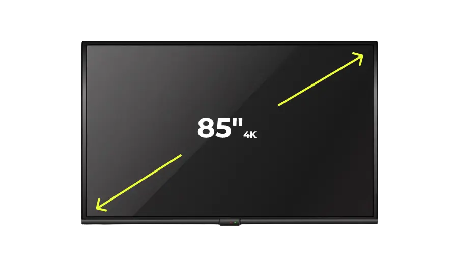 Location Écran Led 85" - 214cm / UHD 4K avec support et embase lourde professionnel