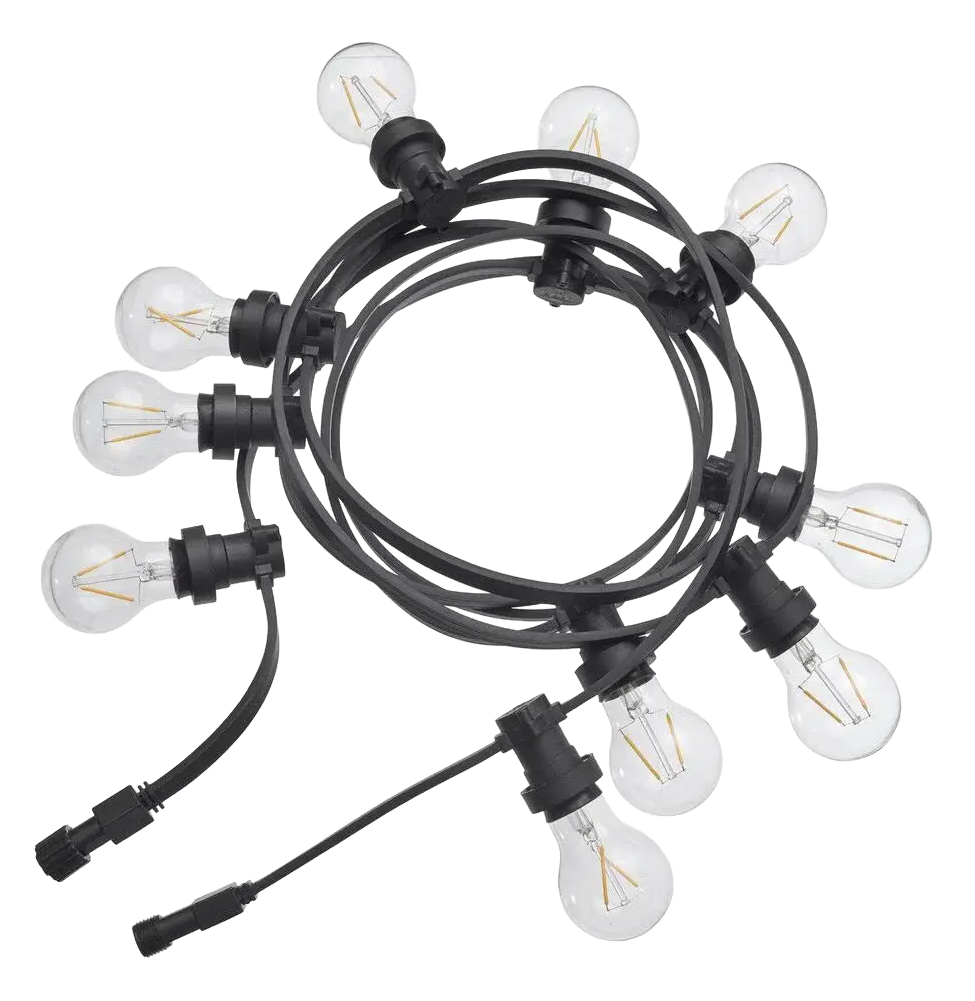 Location Guirlande guinguette globe transparent 50m - 100 douilles professionnel