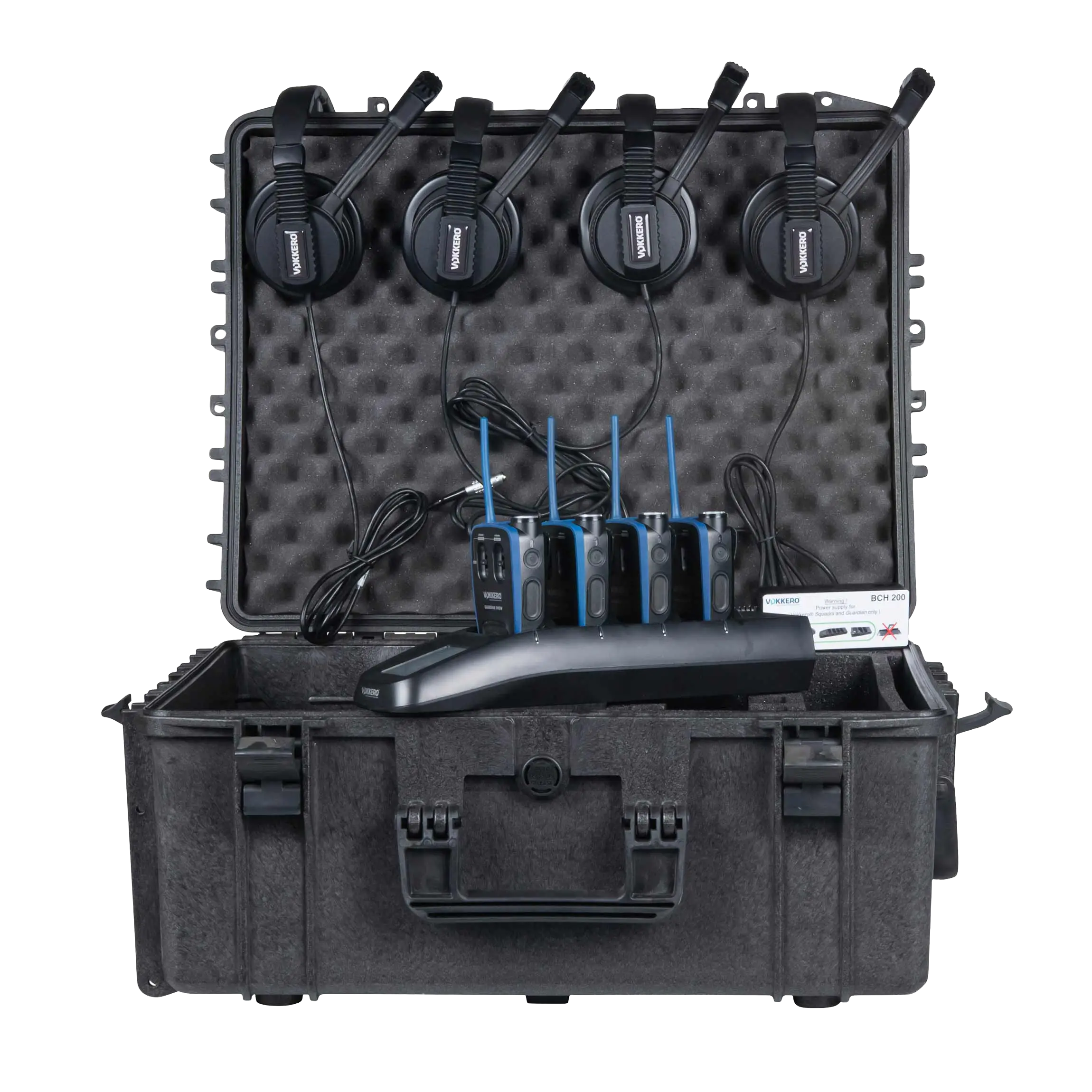 {KIT} VOKKERO - Intercom HF GUARDIAN SHOW 4 / 4 Postes avec Casques - Mayenne - Laval - Grand Ouest