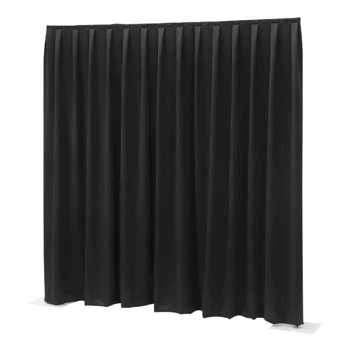 Location WENTEX - Rideau WENTEX P&D Polyester 260g/m² noir - Dim.(LxH): 3 x 3m professionnel