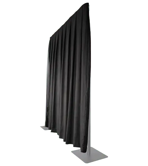 Location WENTEX - Rideau WENTEX P&D Polyester 300g/m² noir - Dim.(LxH): 3 x 4m professionnel