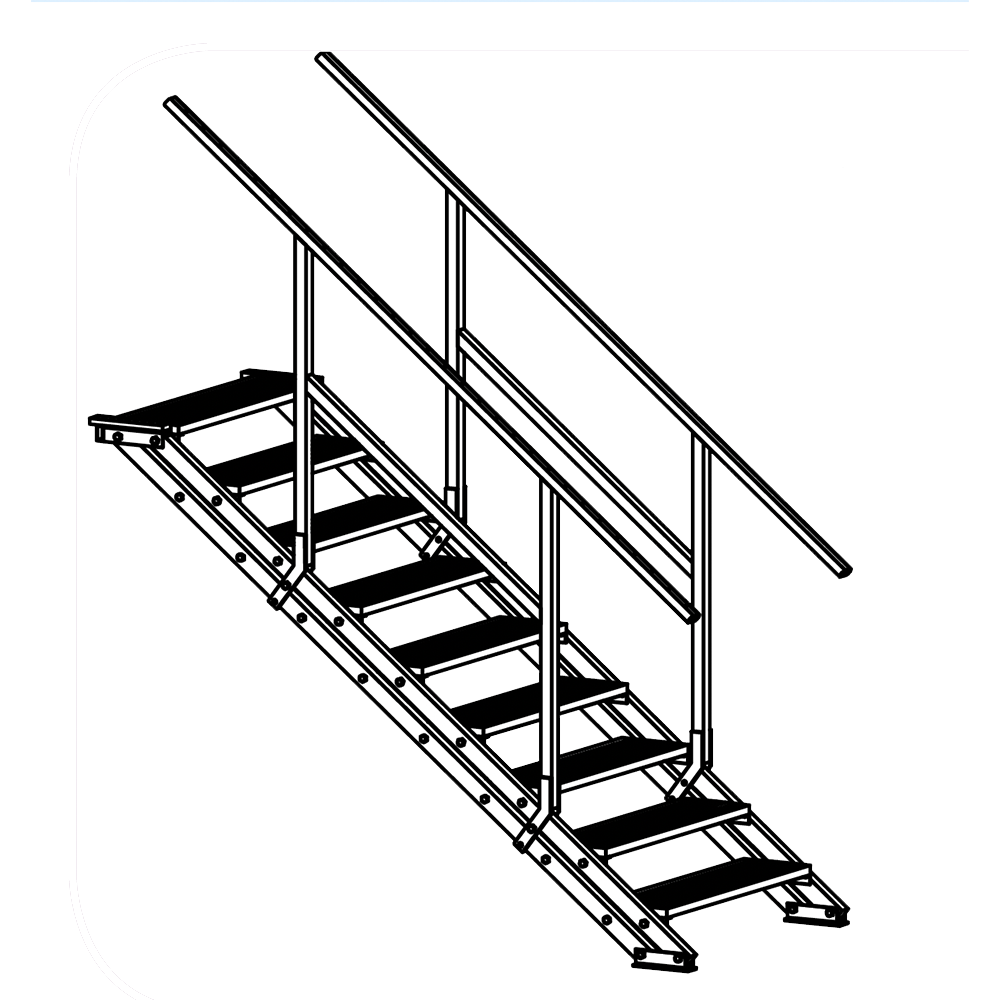 Location STACCO – Escalier Réglable + Main Courante professionnel