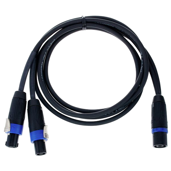 Location Speakon 4pts - Bretelle 4pts femelle vers 2x 2pts mâle professionnel